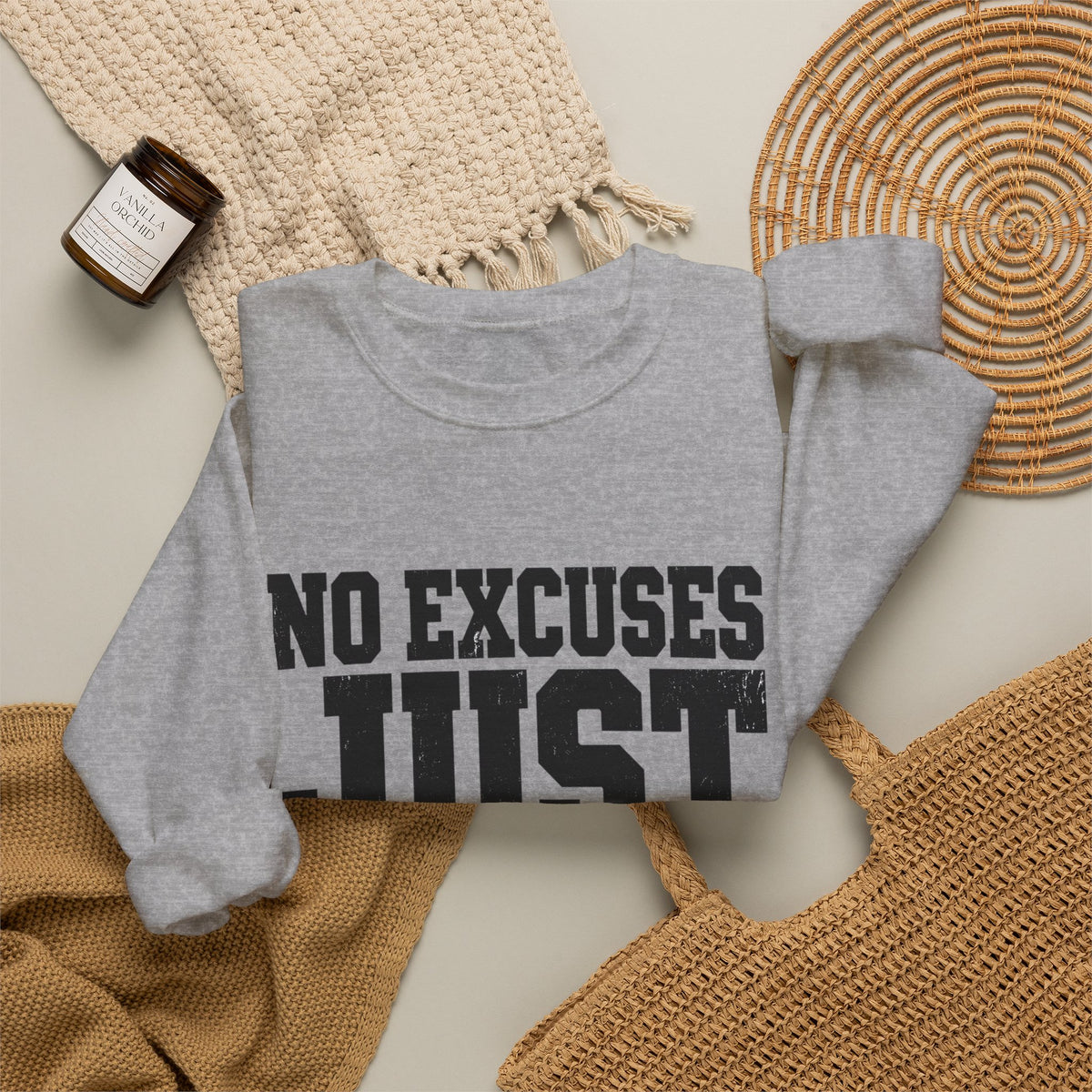 No Excuses, Just Results — Crewneck Sweatshirt - Rise and Restore