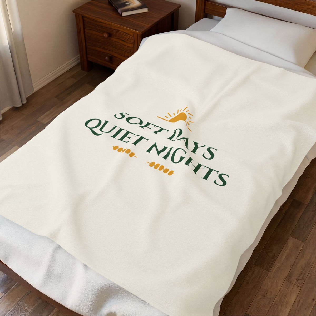 Soft Days Quiet Nights Velveteen Plush Blanket