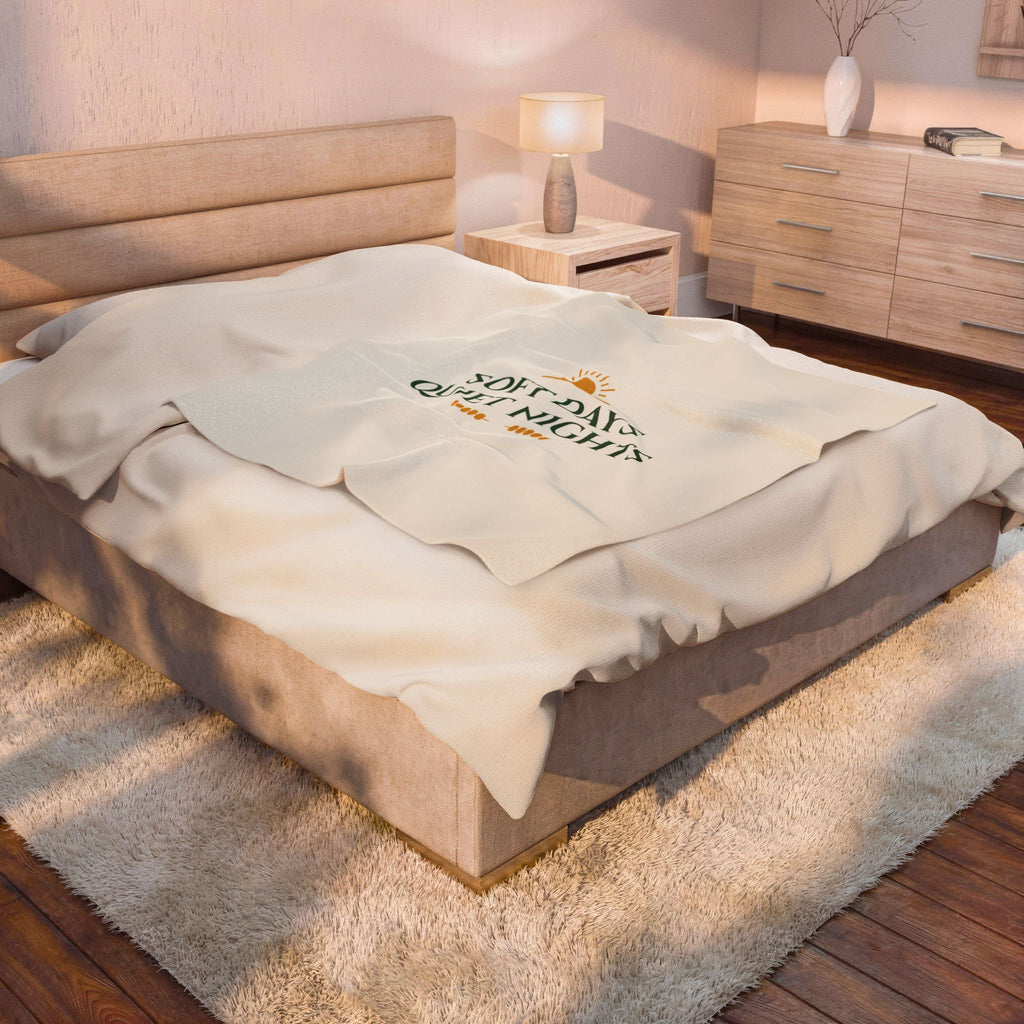 Soft Days Quiet Nights Velveteen Plush Blanket