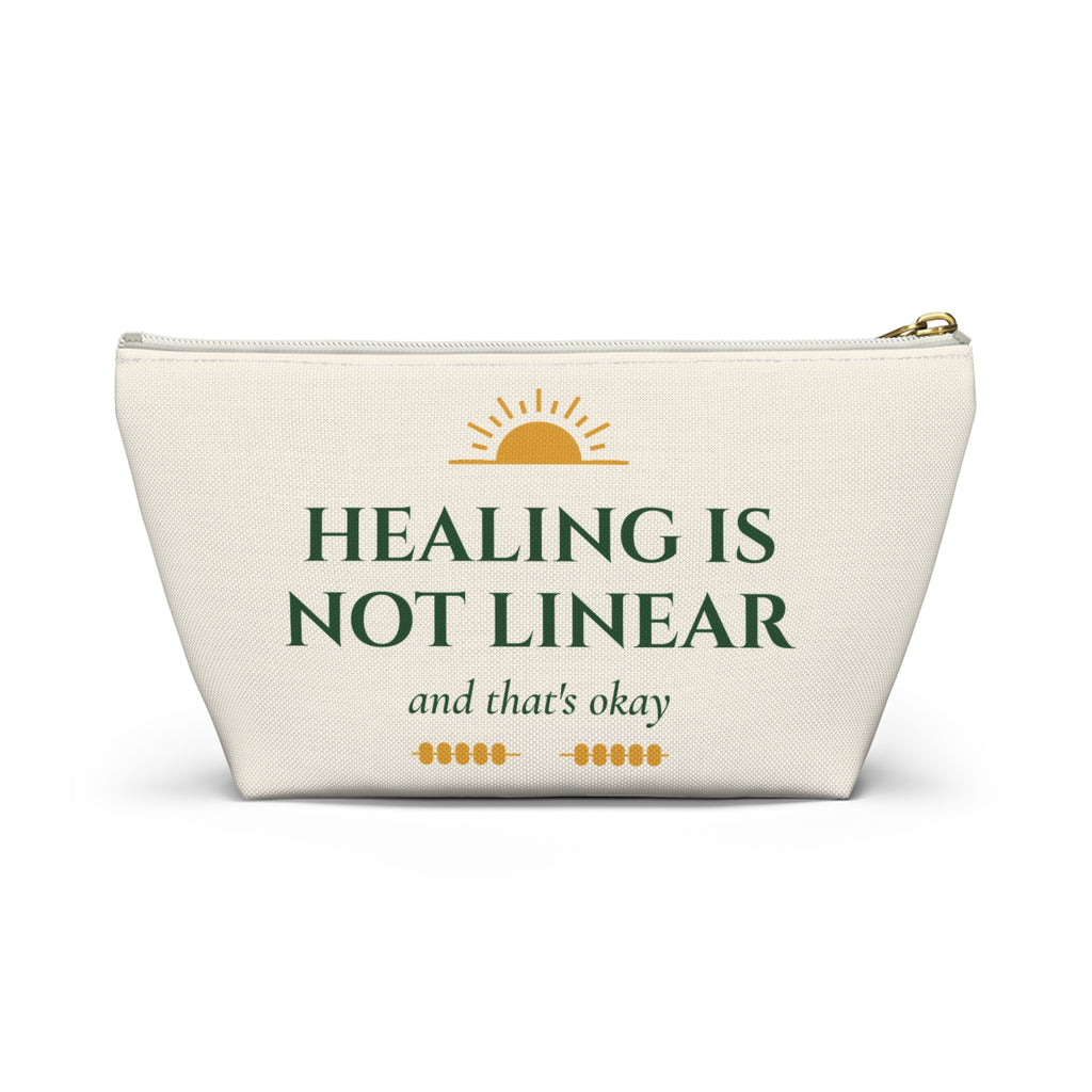 Healing Is Not Linear Inspirational Accessory Pouch