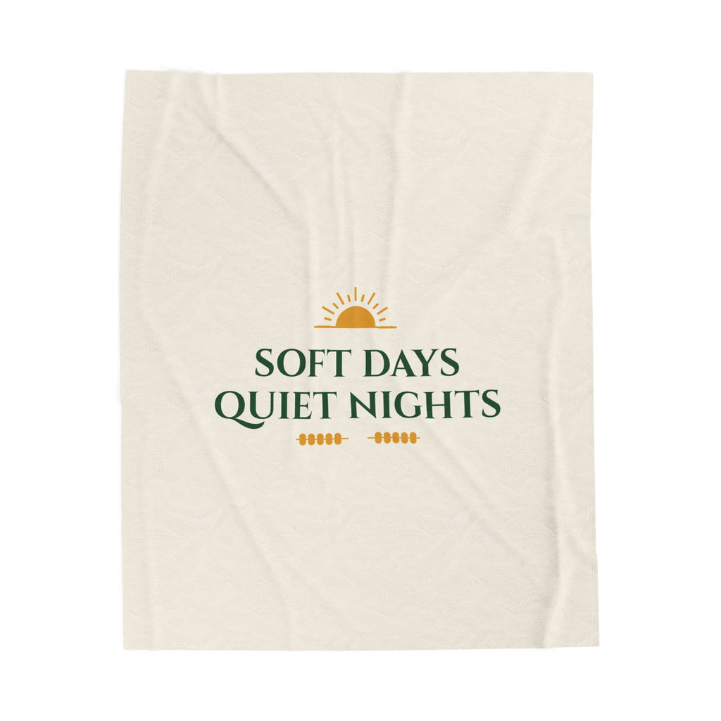 Soft Days Quiet Nights Velveteen Plush Blanket