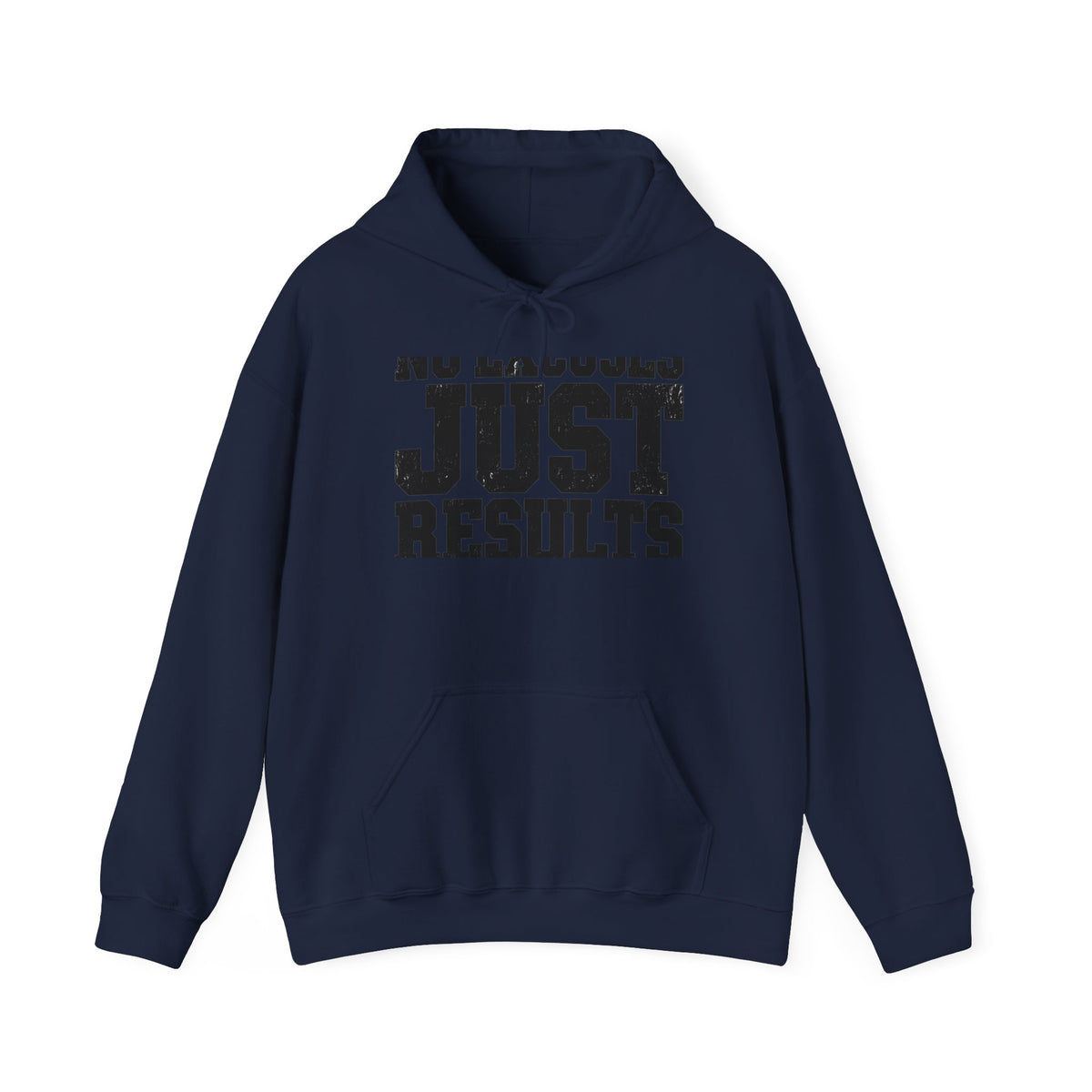 No Excuses, Just Results — Motivational Hoodie M - Rise and Restore