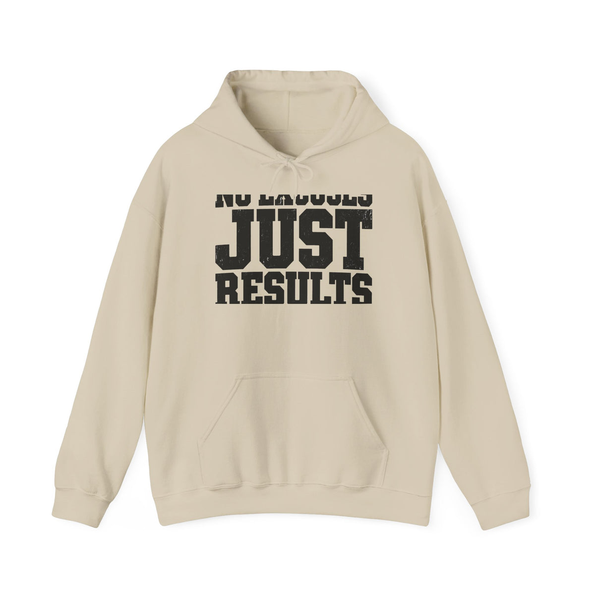 No Excuses, Just Results — Motivational Hoodie S - Rise and Restore