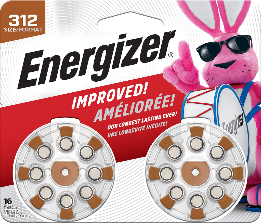 Energizer Hearing Aid Batteries — Size 312, 16 Count