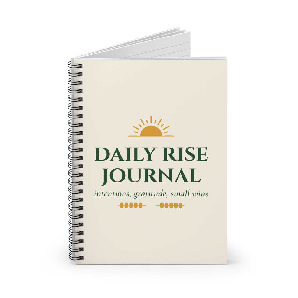 Daily Rise Journal Spiral Notebook – Intentions, Gratitude & Small Wins