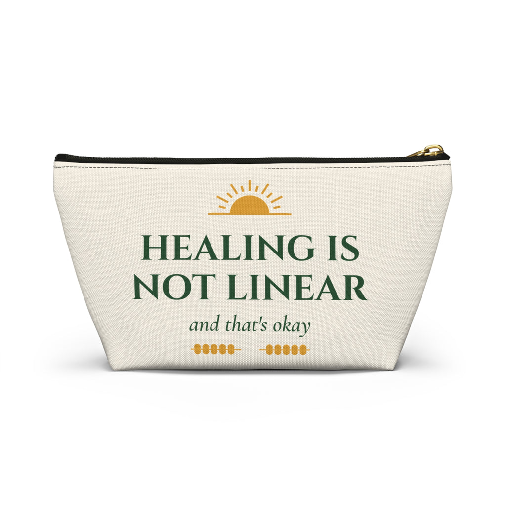 Healing Is Not Linear Inspirational Accessory Pouch