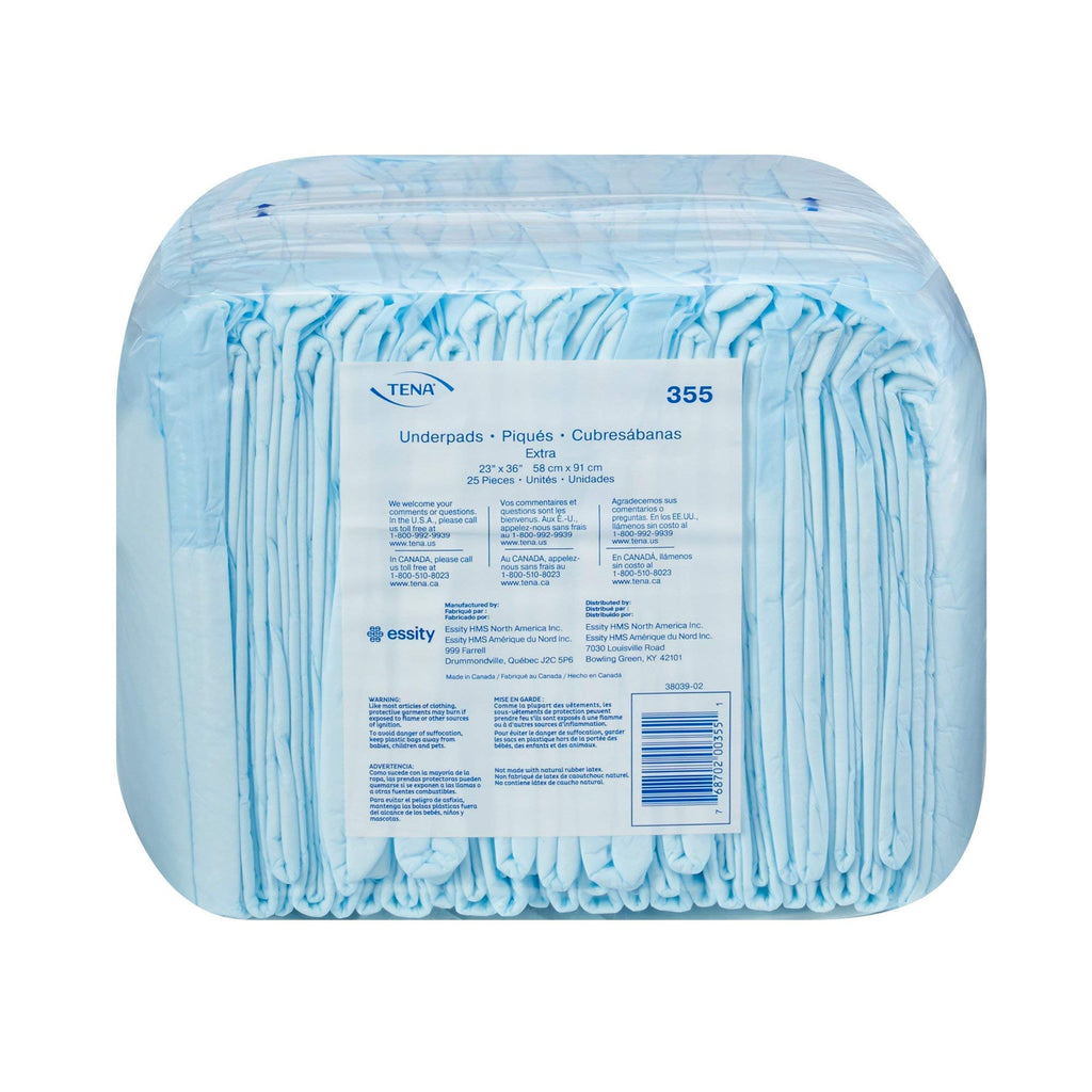 TENA Extra Underpad Incontinence Disposable Light Absorbency 23 in x 36 in 25 Count