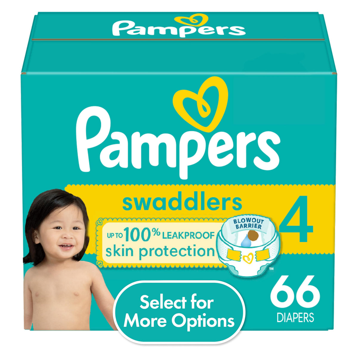 Pampers Swaddlers Baby Diapers — Size 4, 66 Count