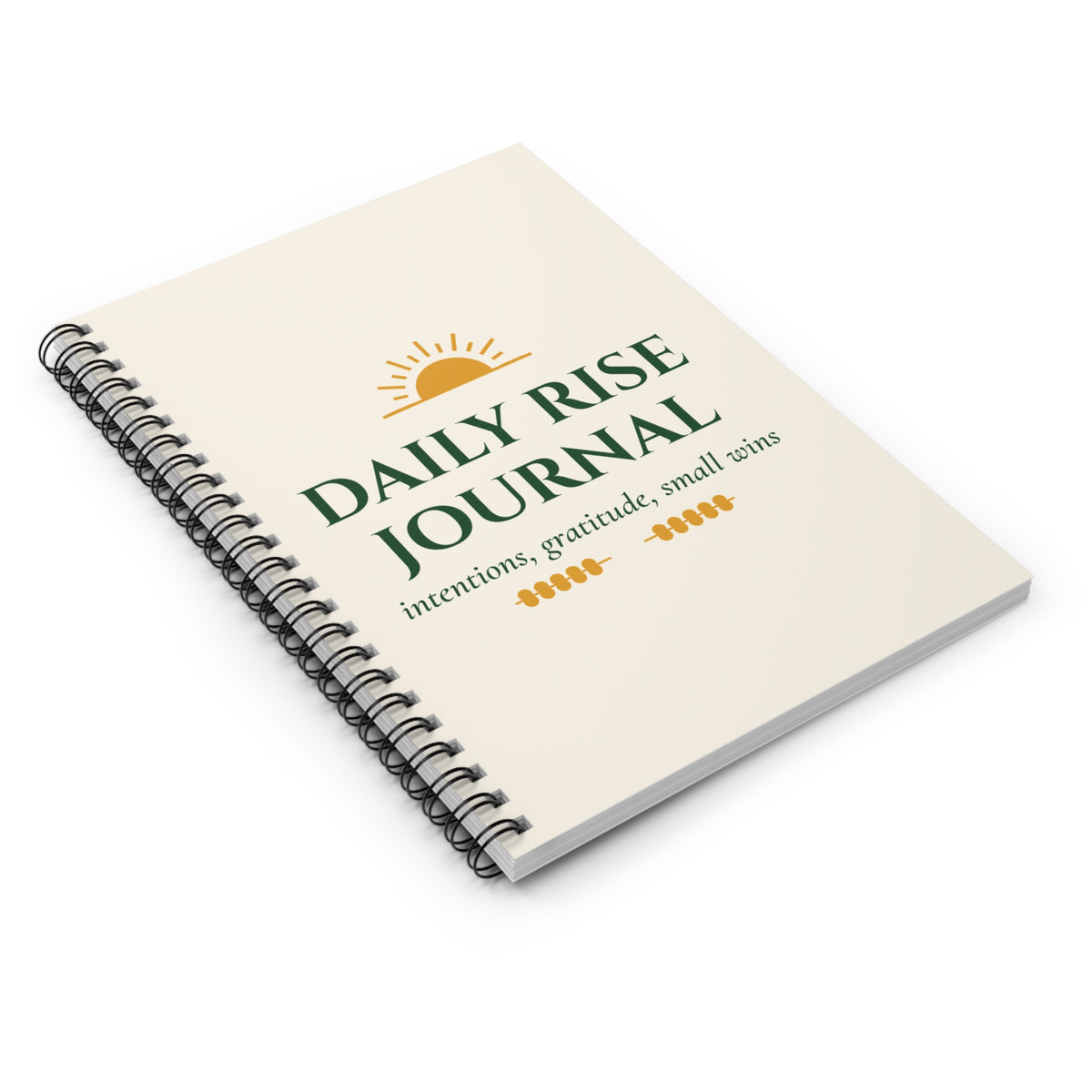 Daily Rise Journal Spiral Notebook – Intentions, Gratitude & Small Wins