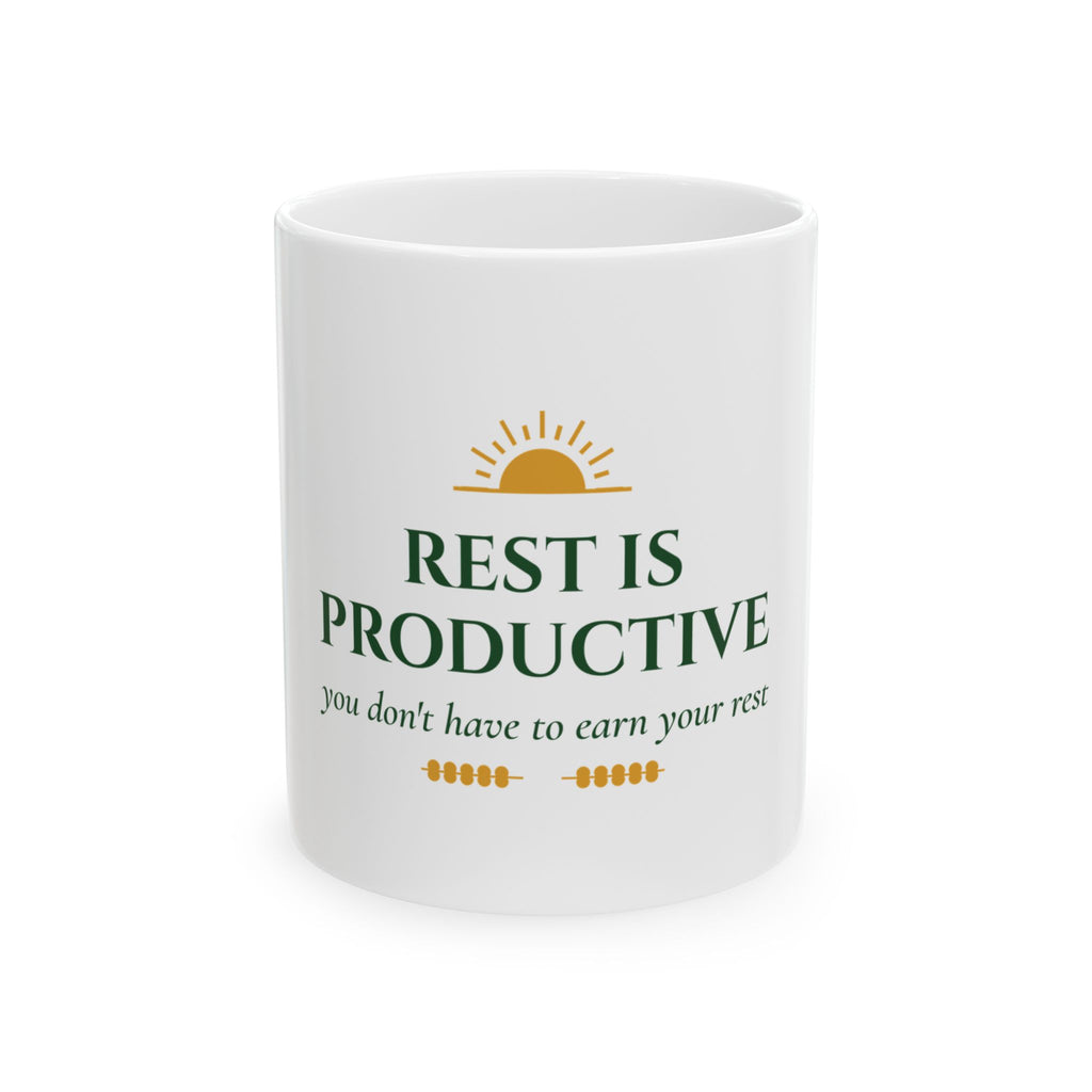 “Rest Is Productive” Motivational Ceramic Mug