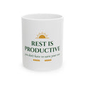 “Rest Is Productive” Motivational Ceramic Mug