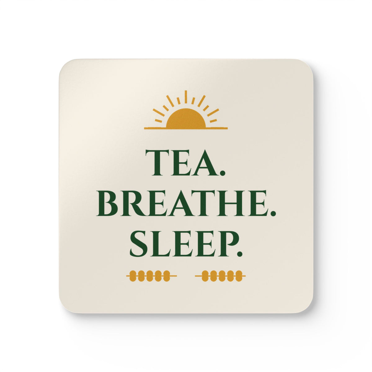 Tea Breathe Sleep Corkwood Coaster Set