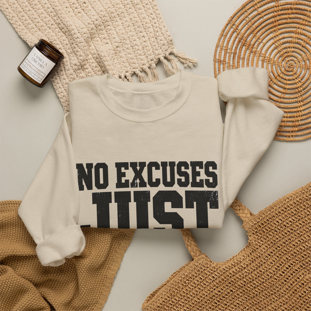 No Excuses, Just Results — Crewneck Sweatshirt - Rise and Restore