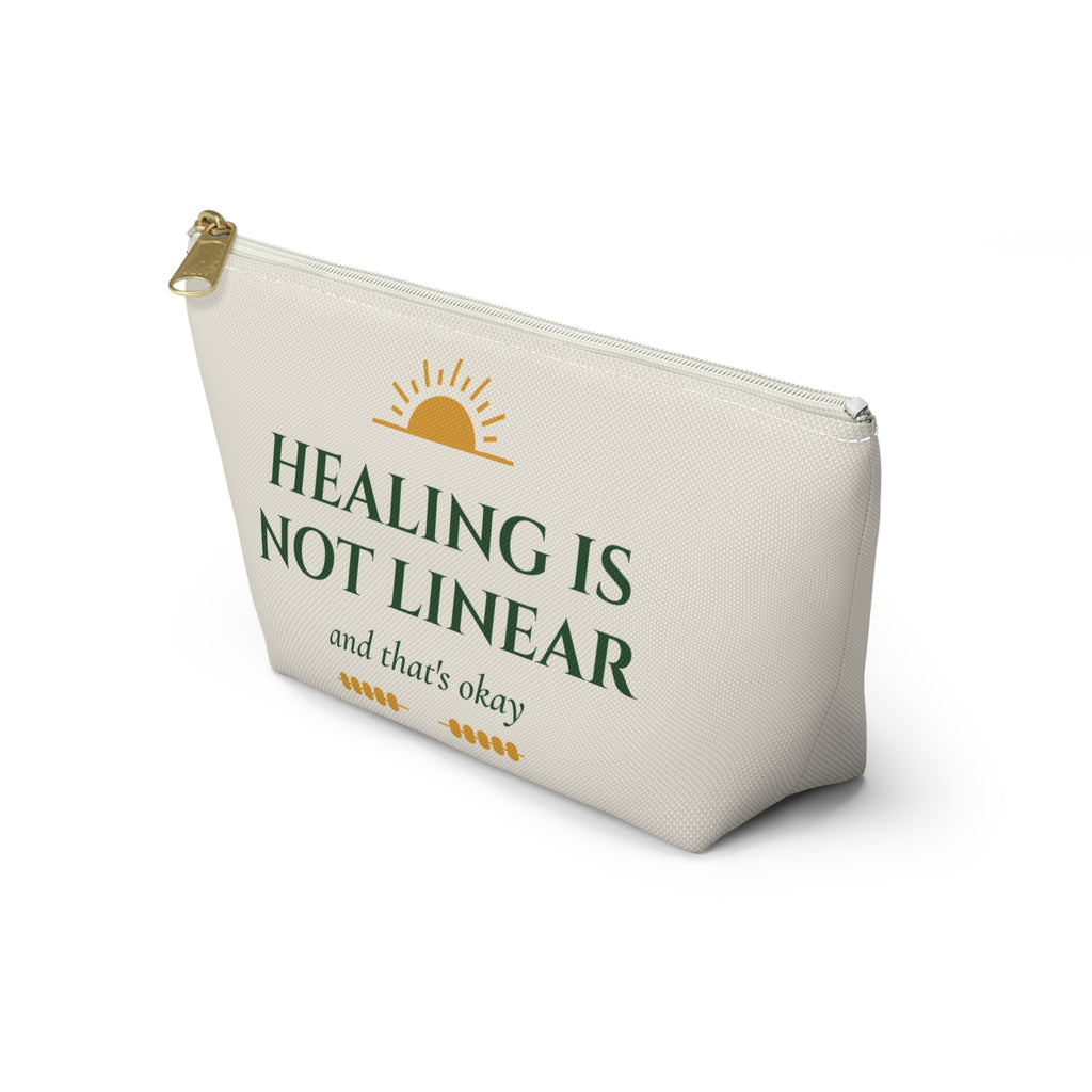 Healing Is Not Linear Inspirational Accessory Pouch