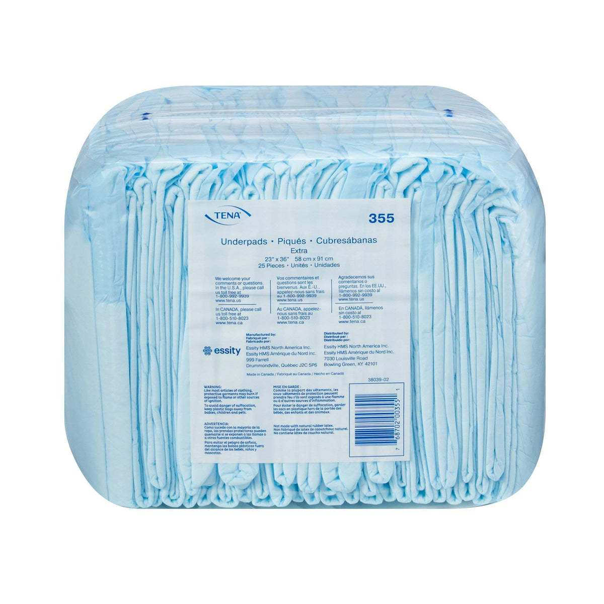 TENA Extra Underpad Incontinence Disposable Light Absorbency 23 in x 36 in 25 Count