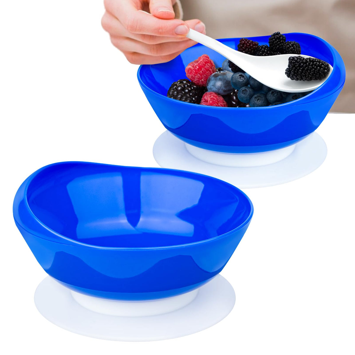 Suction-Base Scoop Bowls — Two Pack